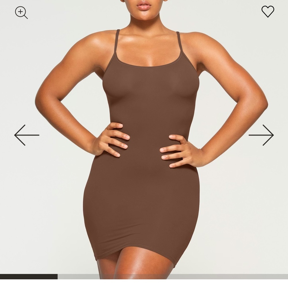 Skims Fits Everybody Slip Dress Brown Size M NWT